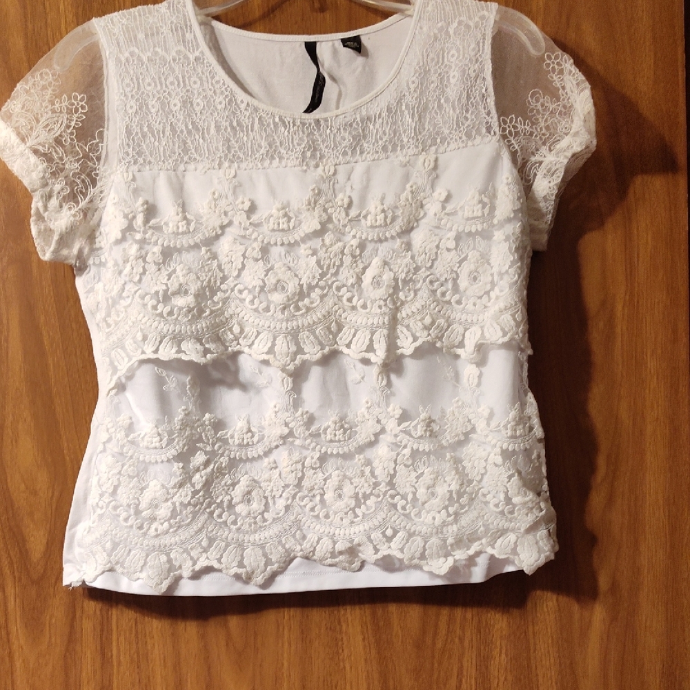 Skye's the Limit White Lace Blouse